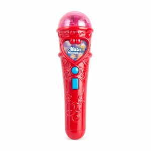 Microfon karaoke copii cu lumini, conexiune telefon, reincarcabil, rosu 29x18 cm - Img 2