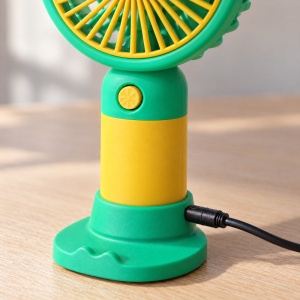 Mini ventilator portabil cu acumulator, 3 trepte de viteză, încărcare USB, model floare - Img 4