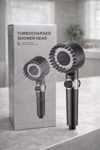 Para dus turbo cu filtru si presiune mare, cap de dus economic cu buton oprire apa