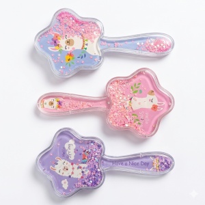Perie de Păr, Model Steluță cu Sclipici, 15 cm – Diverse Modele