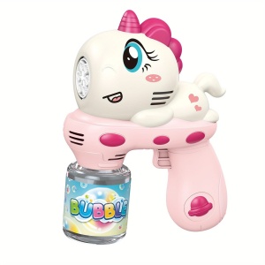 Pistol cu baloane- unicorn cu lumini si lichid inclus, roz/mov - Img 2