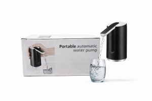 Pompa automată pentru dozare apă, dispenser electric portabil pentru bidoane de apă, negru