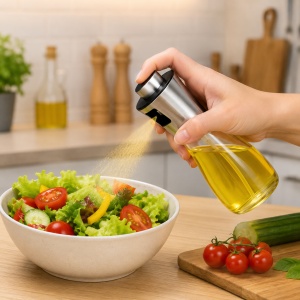 Pulverizator pentru ulei, Transparent și Argintiu - Img 3