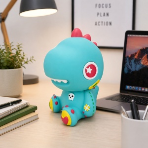 Pușculiță dinozaur albastru 22 cm – design simpatic pentru copii - Img 4