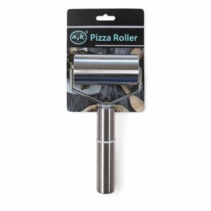 Rola pentru aluat si pizza inox, rulou presare aluat cu maner metalic