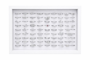 Set 100 inele argintii dama, modele diverse, marime reglabila, colectie eleganta ROXE