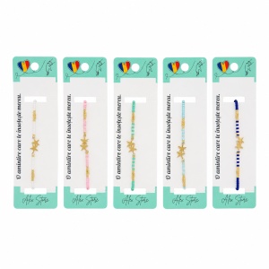 Set 12 Brățări Reglabile cu Pandantiv Steluțe – Brățări de Mână Elegante cu Mărgele Colorate