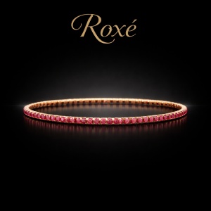 Set 12 bratari ROXE aurii elastice cu pietre magenta stralucitoare elegante - Img 2