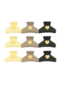 Set 12 Cleme Par 11cm Matte cu Inima Aurie , Accesorii Elegante Rezistente - Img 2