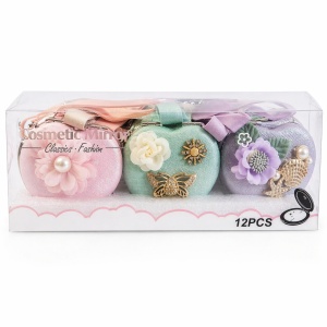 Set 12 oglinzi cosmetice 7 cm, model inimă, design elegant cu breloc
