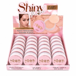 Set 24 Pudra Translucida Alba USHAS Shiny Powder – Pudră Pulbere pentru Fixarea Machiajului