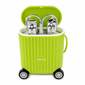 Set de Manichiură Profesional cu Husă Troller Verde – Kit Portabil pentru Îngrijirea Unghiilor