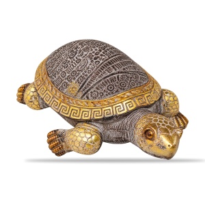 Statuetă broască țestoasă decorativă, din ceramică și rășină, 15x9,5 cm - Img 2