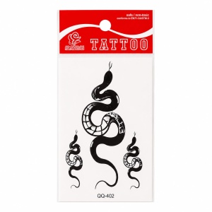 Tatuaj Temporar Semipermanent Șarpe Negru Tribal 10 cm – Design Minimalist și Misterios