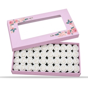 Trandafiri de săpun albi, set 50 de bucăți, 5 cm - Img 2