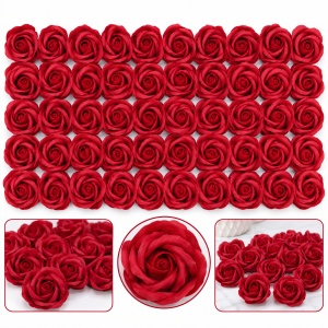 Trandafiri de săpun roșu închis, set 50 de bucăți, 5 cm - Img 2