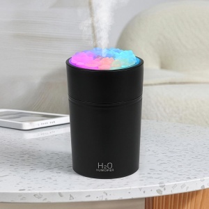 Umidificator aer USB cu lumini RGB, difuzor aromaterapie compact, silentios, negru - Img 3