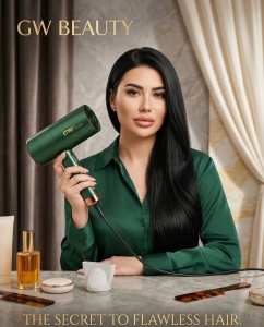 Uscător de păr GW-6544 profesional, 1200W, compact și eficient, Verde