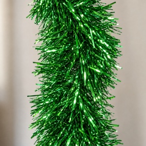 Beteală brad de Crăciun, verde sclipitor, diametru plin 9 cm, lungime 2 m - Img 4
