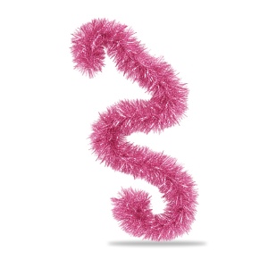 Beteală de Crăciun roz deschis, fir dens ondulat, diametru 9 cm, lungime 2 m - Img 2