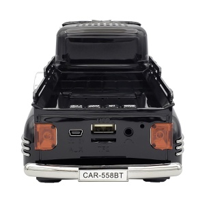 Boxa portabila Bluetooth masina vintage, radio FM, panou solar, lumini RGB, TWS, negru - Img 5