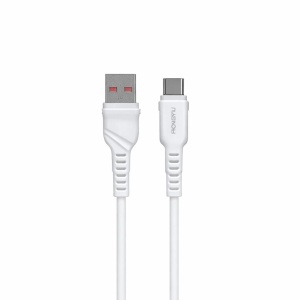 Cablu de încărcare rapidă și date USB Type-C Hongyu HY-SJX37, silicon lichid, 66W, 1m, alb