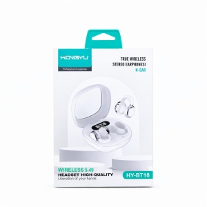 Căști Bluetooth TRUE Wireless Stereo HY-BT18, Ear-clip, Alb/Negru - Img 2