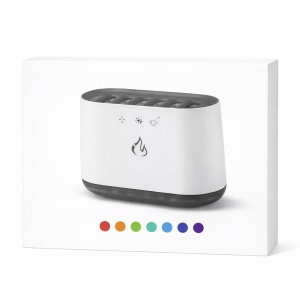 Difuzor aromaterapie cu efect flacara LED RGB umidificator aer ultrasonic - Img 2