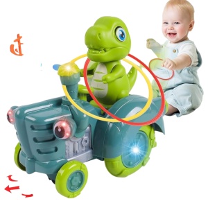 Dinozaur Interactiv pe tractor, Electric cu Miscari Amuzante, Sunete si Lumini