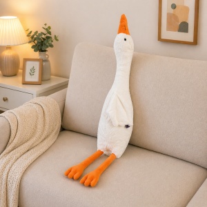 Gâscă de pluș albă 110 cm – jucărie moale și pufoasă - Img 3
