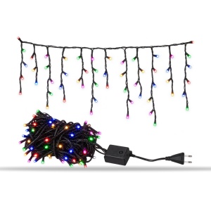 Instalație de Crăciun tip țurțuri, 17 m, 200 LED-uri, multicolor, fir negru - Img 6