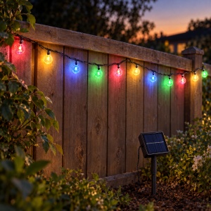 Instalație solară de Crăciun cu LED-uri multicolore tip globulet, 4m, 20LED - Img 3