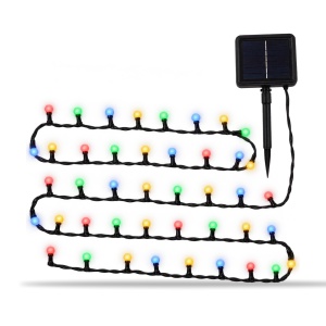 Instalație solară luminoasă de Crăciun, 10 m, 100 LED multicolor, LED tip globuleț - Img 2