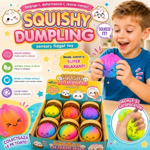 Jucărie Antistres Squishy Dumpling Multicolor 8,5 cm – Cu Spumă în Interior, Model Aleatoriu - Img 2