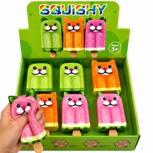 Jucărie Antistres Squishy Înghețată Pisică, 13cm Model Aleatoriu, Spumă Moale, Super Drăguță - Img 2