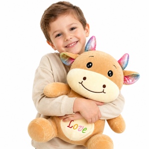 Jucărie de pluș văcuță maro 45 cm – pluș moale, design adorabil - Img 2