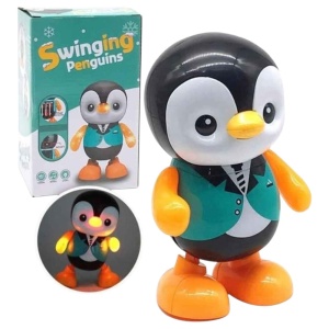 Jucărie Interactivă Pinguin Dansator Electric din Plastic cu Sunete și Lumini, 20,5 cm