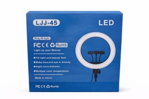 Lampă Ring Light LED LJJ-45 cu 3 suporturi telefon, lumină reglabilă pentru selfie și streaming - Img 2