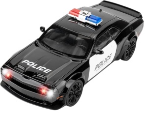 Mașină de poliție din metal cu telecomandă, acumulator, lumini, scara 1:16, 32,5 cm - Img 2