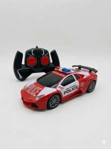 Masina politie RC sport cu telecomanda, lumini, design modern, rosu 27x10 cm