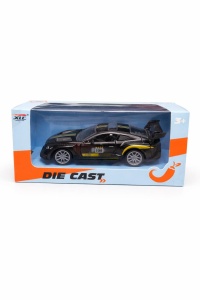 Mașină sport din metal neagră cu uși care se deschid, 14 cm, model 1210-14F - Img 2
