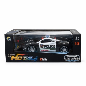 Masinuta cu telecomanda politie negru, lumini si sunete, 29 cm