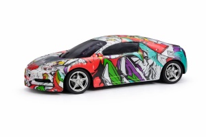 Masinuta sport pentru copii Monster Racing, scara 1:22, model graffiti, pull back - Img 2