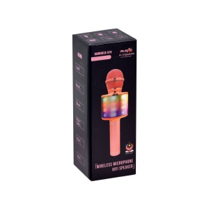 Microfon karaoke wireless cu boxa Bluetooth, efecte vocale si lumini LED, argintiu - Img 3