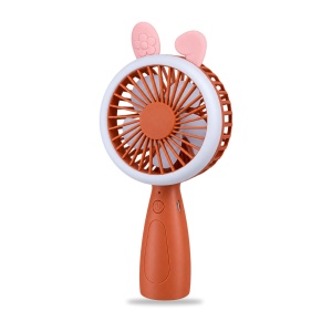 Mini ventilator de mână cu urechi de iepuraș, maro, 3 trepte de viteză - Img 3