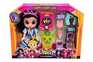 Păpușă cu Accesorii, Multicolor, Plastic, Articulații Flexibile, 23 cm