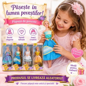 Păpușă Prințesă de Poveste pentru Fetițe 3+ – Model Aleatoriu, Rochie Elegantă - Img 2