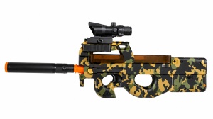 Pușcă de jucarie Electrică cu Bile de Apă P90, 45 cm – Baterie Reîncărcabilă, Ochelari de Protecție Incluși - Img 2