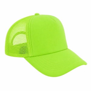 Sapca reglabila unisex cu plasa, verde neon, cozoroc curbat si inchidere ajustabila