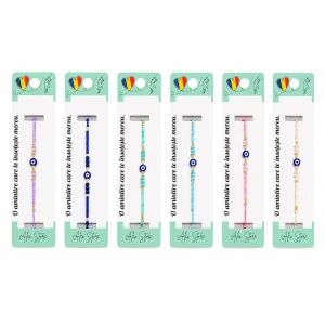 Set 12 Brățări cu Pandantiv Ochi Protector, Reglabile, Multicolore, cu Mărgele Decorative